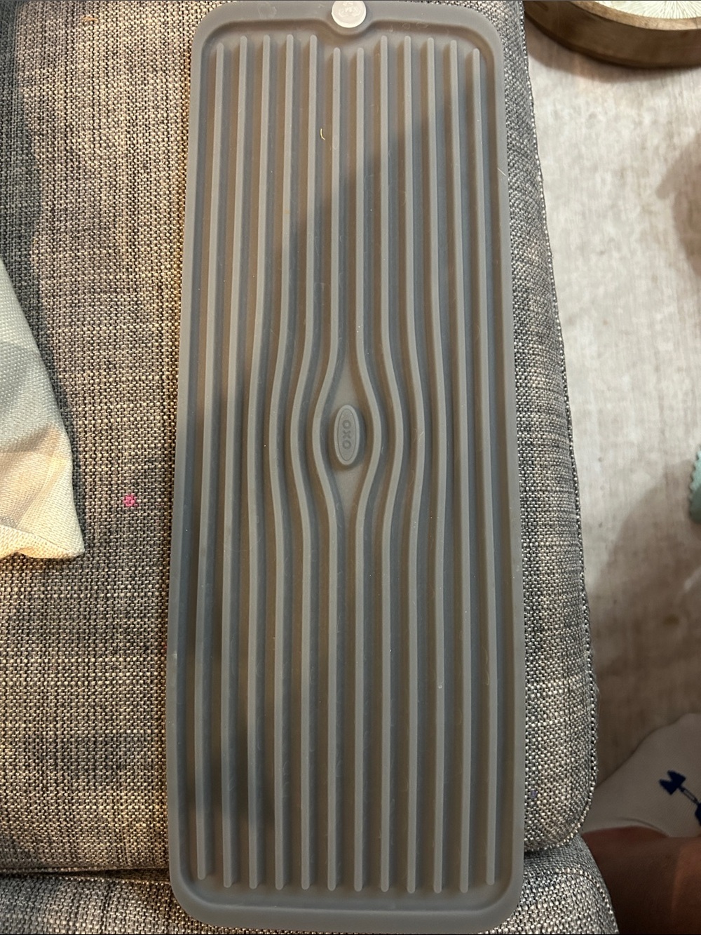 Oxo Gray Silicone Drip Tray with Raised Ribs